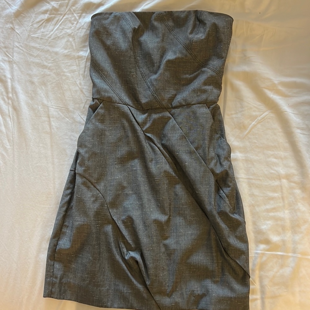 Bebe grey strapless dress